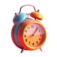 alarm clock in 3D style trending color palette with png