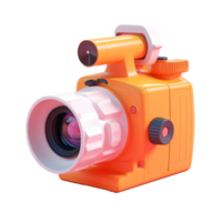 digital camera in 3D style trending color palette with png