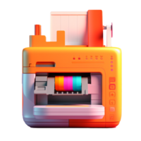 printer in 3d stijl trending kleur palet met generatief ai png