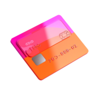 credit card in 3D style trending color palette with png