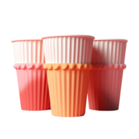 paper cup in 3D style trending color palette with png