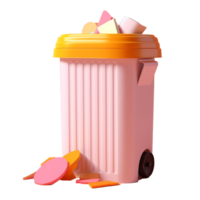 Müll Behälter im 3d Stil Trend Farbe Palette mit generativ ai png