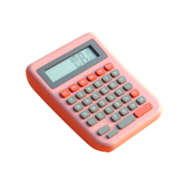 calculator in 3D style trending color palette with png