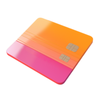 credit card in 3D style trending color palette with png