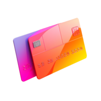 credit card in 3D style trending color palette with png