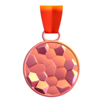 medal in 3D style trending color palette with png