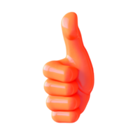 thumbs up in 3D style trending color palette with png