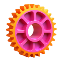 cog in 3D style trending color palette with png