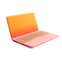 laptop in 3D style trending color palette with png