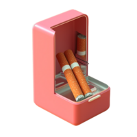 cigarro caixa dentro 3d estilo tendendo cor paleta com generativo ai png