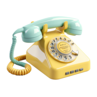 Vintage ▾ telefono nel 3d stile trend colore tavolozza con generativo ai png