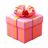 gift box in 3D style trending color palette with png