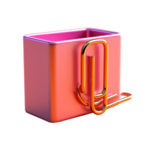 paper clip in 3D style trending color palette with png