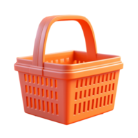 shopping basket in 3D style trending color palette with png