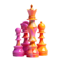 chess in 3D style trending color palette with png