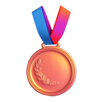 medal in 3D style trending color palette with png