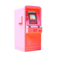 atm cabine dentro 3d estilo tendendo cor paleta com generativo ai png