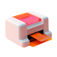 printer in 3D style trending color palette with png