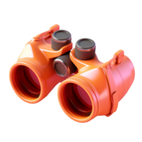 binoculars in 3D style trending color palette with png