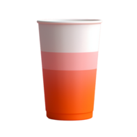 paper cup in 3D style trending color palette with png