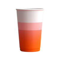 paper cup in 3D style trending color palette with png