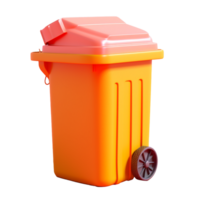 rubbish bin in 3D style trending color palette with png