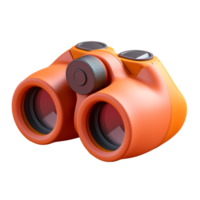 binoculars in 3D style trending color palette with png