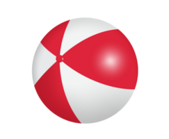 red white Inflatable beach ball or volley ball for summer advertising design png