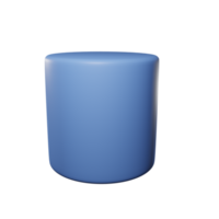 3D render blue cylinder pedestal podium display. Minimalist scene with blue colour. png