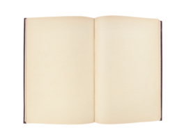 Old open book with empty pages isolated on transparent background png