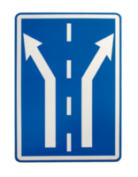Metal traffic sign lane usage and direction overview. png