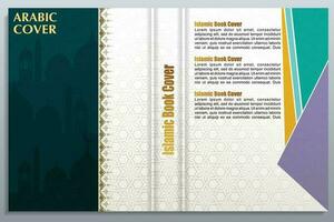 Arábica islámico estilo libro cubrir diseño con ornamento floral vector antecedentes