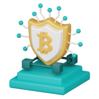 Blockchain 3d cryptocurrency investment icon png