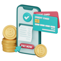 Bitcoin Payment 3d cryptocurrency investment icon png