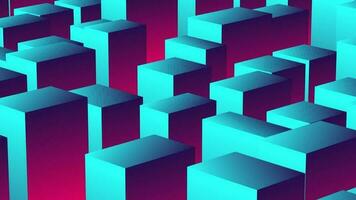 Animated 3D blue and pink color cubes pattern background video