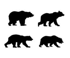 Vector set of bear silhouettes