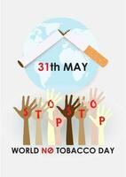 Poster's vector design of World No Tobacco Day isolate on light gray  background.