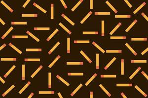 Row of Matches Pattern on a Brown Background vector