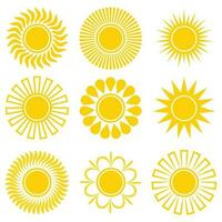 Set of Sun Logo Vector Icon. Stock illustration.