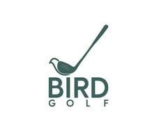 pájaro golf logo diseño en blanco fondo, vector ilustración.