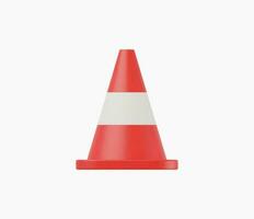 3d Realistic Traffic cone vector illustration.