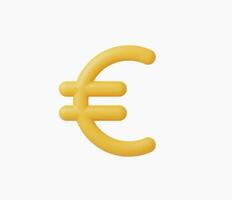 Ilustración de vector de icono de dinero de euro realista 3d