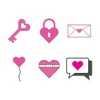 valentine icon and love icon vector