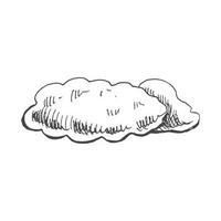 Hand drawn  sketch of clouds. Vintage vector illustration isolated on white background. Doodle drawing.