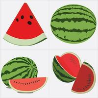 Watermelons are in a white frame. This is vector art work.