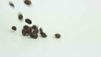 koffie, koffie Boon, langzaam beweging, langzaam beweging van koffie bonen video