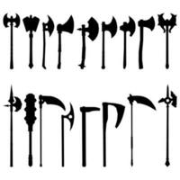 Free vector bundle 3 silhouettes of ancient sharp weapons and ninja equipment suitable for decoration and various designs