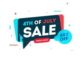 Promotion or advertising poster design for 4th of July Independence Day sale concept with  discount offer and abstract elements. vector