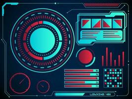 Digital charts or radar user interface and graph hologram screen background for HUD Infographic futuristic concept. vector