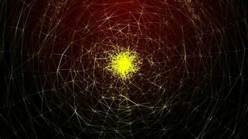 Abstract orange red light particle motion on red gradient background .3d rendering video